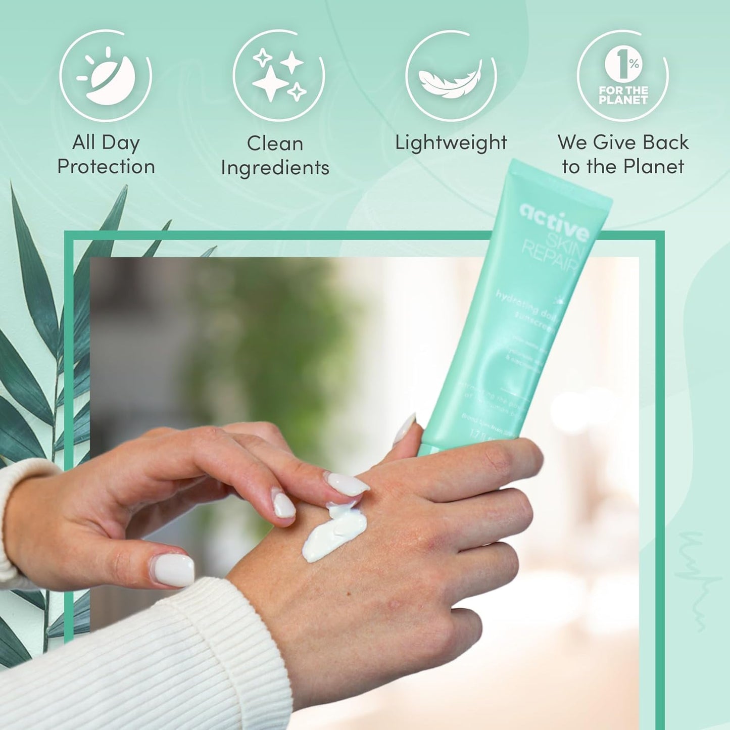 Active Skin Repair SPF 50 Hydrating Daily Sunscreen and Face Moisturizer, Non-Nano Zinc, Non-Toxic Broad Spectrum Protection Hydrating Mineral Facial Sunscreen, 1.7 fl. oz.-Velvo Beauty