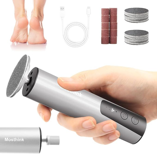 Electric Foot Callus Remover, 2 in 1 | 6 Speed Adjustable Foot File Nail Grinder with Sandpaper Disks, Professional Sander Pedicure Tool for Feet Dead Skin, Self Care Gifts for Women Mom Lover Friends-Velvo Beauty