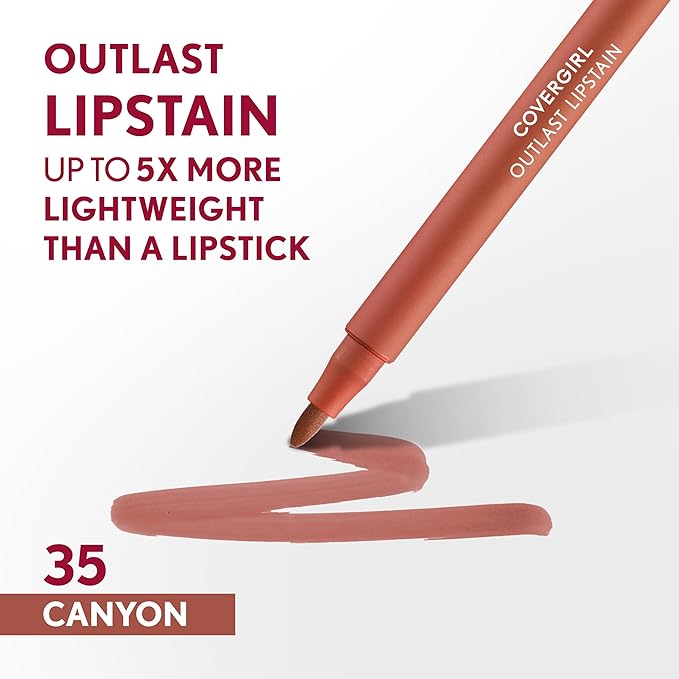 COVERGIRL Outlast Lipstain Bundle - Atomic Love 55 & Canyon 35 Colors-Velvo Beauty