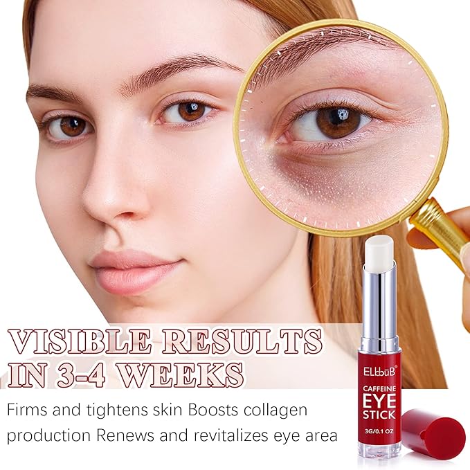 Eye Stick - Anti Wrinkle Eye Cream for Puffy Eyes, Dark Circles, Eye Bags, Crows Feet, Wrinkles,Reduces Wrinkles Saggy Skin Puffy Eyes (Caffeine)-Velvo Beauty