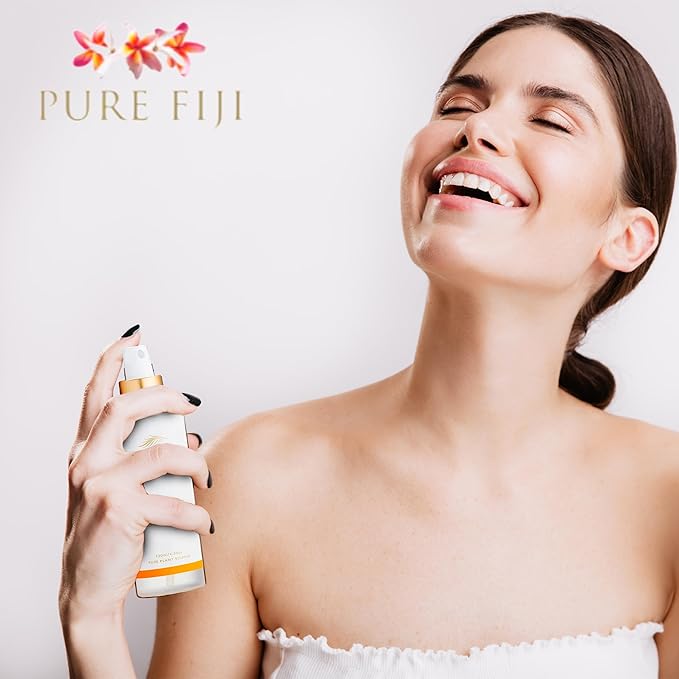 Pure Fiji Face Toner Mist with Vitamin C for Brightening & Refreshing Antioxidant Face Mist Hydrating Spray Helps Even Skin, Smooths Fine Lines and Wrinkles (4.4oz/130ml)-Velvo Beauty