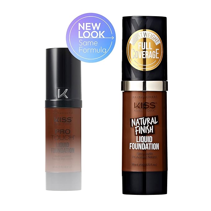 Kiss New York Professional Liquid Foundation - Lightweight and Hydrating Formula, Natural Finish, Control Shine, Cover Pores, Medium to Full Coverage, Green Tea Extract (Sienna)-Velvo Beauty