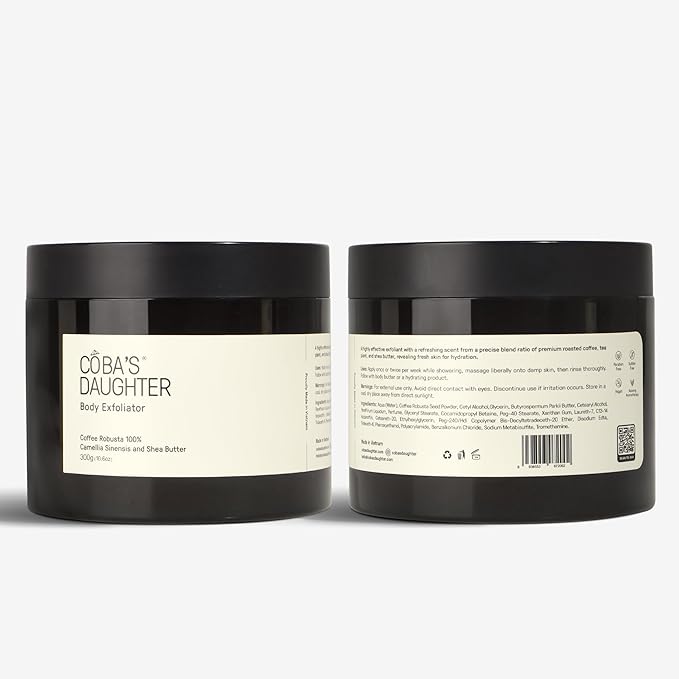 COBA'S DAUGHTER Robusta Coffee Body Scrub| Exfoliating for Cellulite and Stretch Marks, KP Bump Eraser, Strawberry Legs,Underarm | Matcha & Shea Butter | Safe for pregnancy | Vegan Beauty (10.6 Oz)-Velvo Beauty