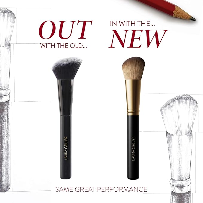 LAURA GELLER NEW YORK Angled Blush Brush with Black Wooden Handle & Dense Bristles for Makeup Application-Velvo Beauty