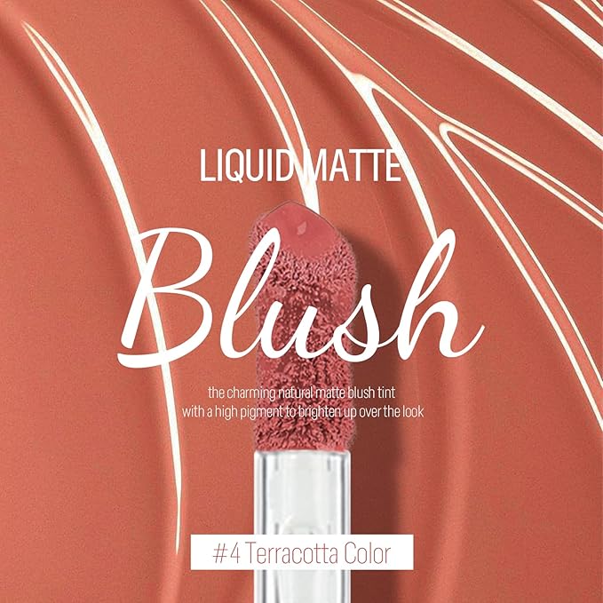 KYDA Liquid Blush, Matte Tinted for Cheeks, Lasting Dewy Finish, High Pigment Soft Creamy Blush, Blendable Lightweight Cover-Terracotta Color-Velvo Beauty