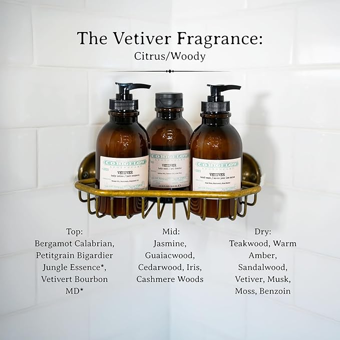 C.O. Bigelow Iconic Collection Vetiver Body Lotion, Scented Body Cream with Grapeseed Oil and Shea Butter, 10.5 fl oz-Velvo Beauty