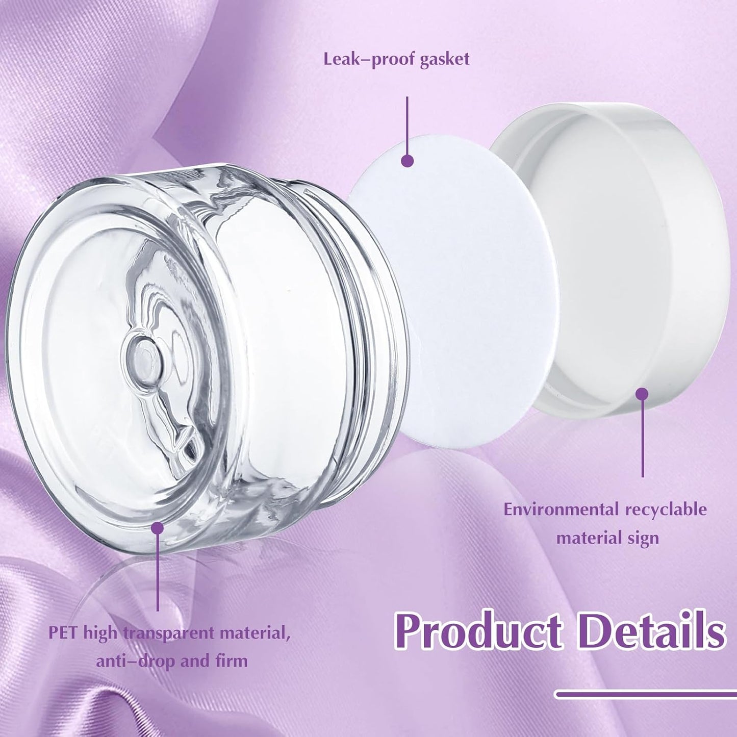 SATINIOR 100 Pcs Plastic Jars with Lids Small Containers Lids Wide Mouth Small Plastic Containers for Lotion Cream Rhinestones Body Butters Travel Storage(4 oz,White)-Velvo Beauty