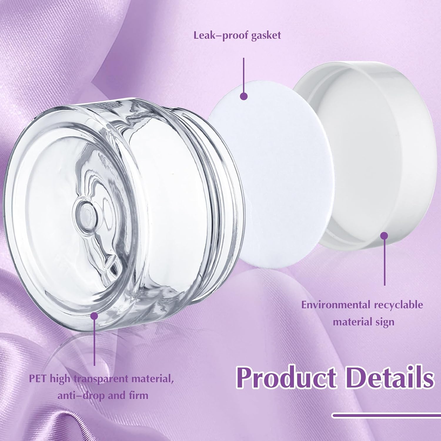 SATINIOR 100 Pcs Plastic Jars with Lids Small Containers Lids Wide Mouth Small Plastic Containers for Lotion Cream Rhinestones Body Butters Travel Storage(4 oz,White)-Velvo Beauty