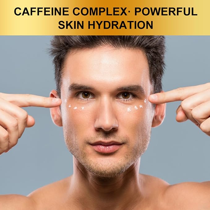 Caffeine Eye Cream for Men Anti Aging, Reduces Dark Circles, Bags, Puffiness Under Eye Cream Face Tightening Eye Lift For All Skin Types 1.7oz-Velvo Beauty