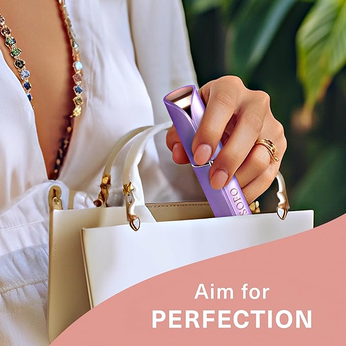 Facial Hair Removal for Women | Electric Razor Device Small Mustache Dermaplaning Remover Tools Tweezers Epilator Trimmer Face Dermaplane Shavers Beauty Gadgets Set Accessories by VISOFO (Amethyst)-Velvo Beauty