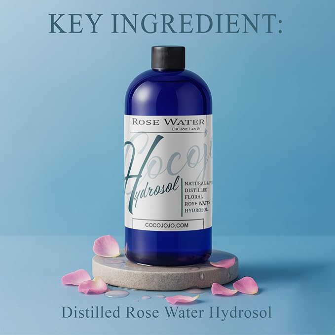 Rose Hydrosol Water Spray Toner 32 oz for Face Hydrating Mist Hydration Pure & Natural Rosewater Hydrosol All Skin Types Face Skin Pores Body Locs Cleansing Bulk Refill COCOJOJO - Packaging May Vary-Velvo Beauty