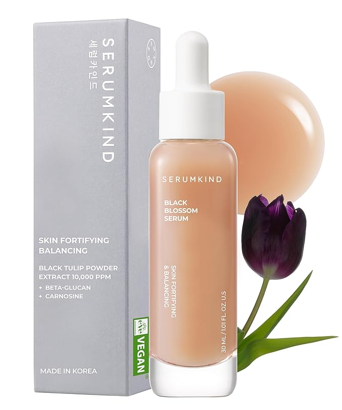 SERUMKIND Black Tulip Serum - Barrier Repair Antioxidant Korean Face Serum – Beta Glucan – Hydrating and Anti-aging – Vegan, Cruelty-Free, Unscented – 1.01 fl.oz.-Velvo Beauty