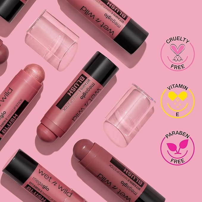 wet n wild Mega Glo Makeup Stick, Buildable Color, Versatile Use, Cruelty-Free & Vegan - Dusty Pink-Velvo Beauty