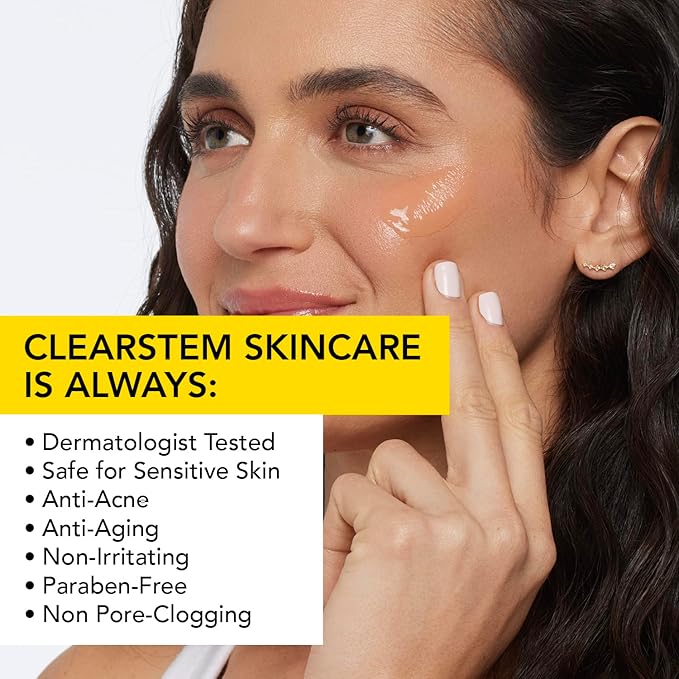 CLEARSTEM - CLEARITY The Blackhead Dissolver Mandelic Acid Serum - Vitamin C, Turmeric, Collagen Boost - All Skin Types - Facial Skin Care Products - Gluten Free, Cruelty Free - 1 fl oz / 29ml-Velvo Beauty
