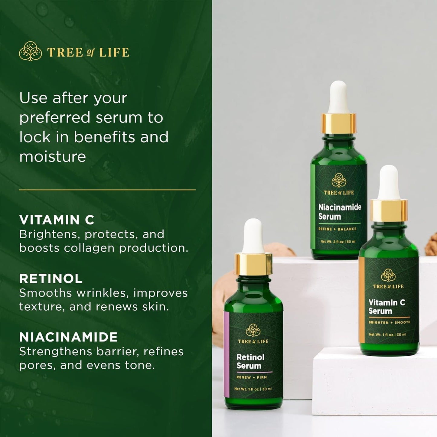 Tree of Life Beauty Ceramide Serum Complex - Skin Barrier Serum with Hemp Seed Oil - Nourishing Barrier Serum with Hyaluronic Acid, Niacinamide and Colloidal Oatmeal - Hydrating Serum for Face 1 Fl Oz-Velvo Beauty