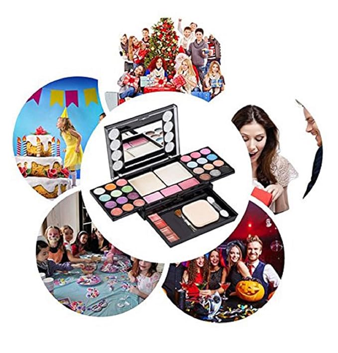 Eyeshadow Palette LT Makeup Palette 37 Bright Colors Matter and Shimmer Lip Gloss Blush Brushes Cosmetic Makeup Eyeshadow Highly Pigmented Palette for Girls Festival Birthday Gift Concealer Makeup Kit-Velvo Beauty