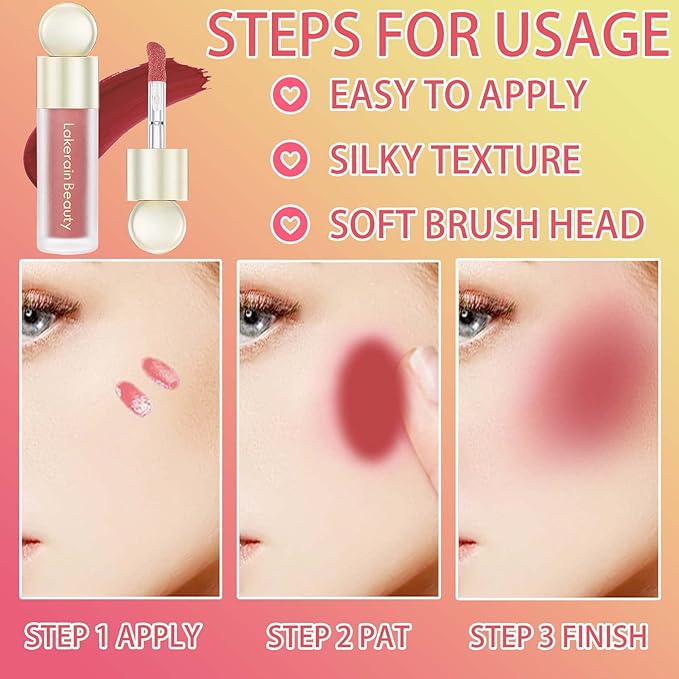 Liquid Blush,Natural Soft Cream Face Blush Matte Cheek Tint,Lightweight,Moisturizing,Waterproof,Long Lasting Face Blush Stick(4#)-Velvo Beauty