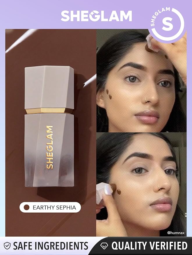 SHEGLAM Sun Sculpt Cool Toned Liquid Contour Stick Long Lasting Cream Bronzer Makeup - Earthy Sepia-Velvo Beauty