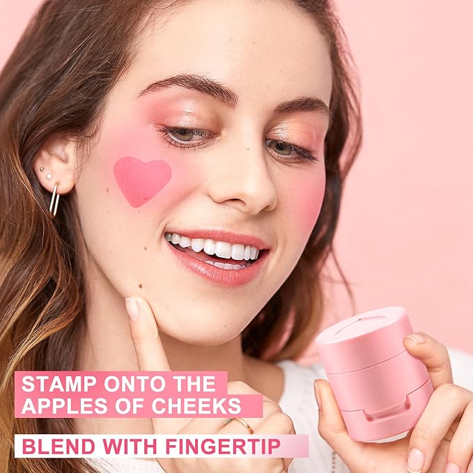 Boobeen Liquid Blush for Cheeks, Buildable & Blendable Face Blusher, Cheek Stamp Blush with Heart-shaped Applicator, Lightweight Air Cushion Blush for Velvet Matte Finish-Velvo Beauty