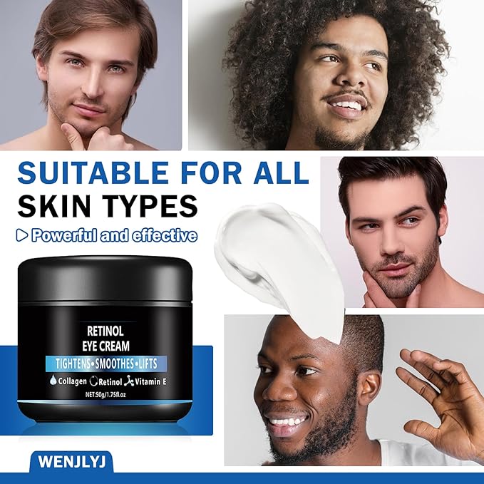 Men's Eye Cream,Hydrating Eye Cream for Men,Smooth Under Eye Cream for Dark Circles and Puffiness,Moisturizing Eye Cream Reduce Wrinkles Fine Lines & Firm Skin-Velvo Beauty