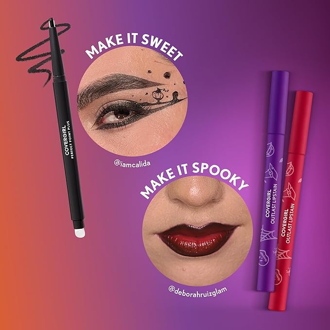Covergirl Outlast, Extra Witchy, Lipstain Halloween Limited Edition, Transfer-Proof, Non-Drying, Lightweight, Buildable, 0.05oz-Velvo Beauty
