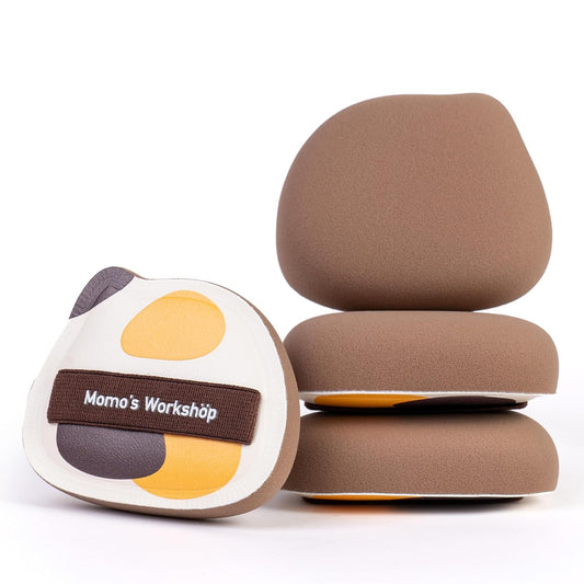 Tricolor Cat Puffs, Makeup Sponges Set, Dry&Wet Dual-Use Foundation Sponge, Expands 1.3x When Wet for Cream Foundation/Liquid Blush/Highlighter,2pcs Puffs & Storage Case-Velvo Beauty