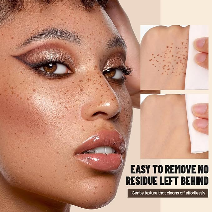 Freckle Stamp Pen, Fake Freckles Stain Marker,5-Dot Faux Liquid Freckle Stamp Cushion for Natural and Lifelike Sunkissed Makeup,Quick Dry Long-Lasting Face Freckle Pencil Tool,01#Ash Chestnut-Velvo Beauty