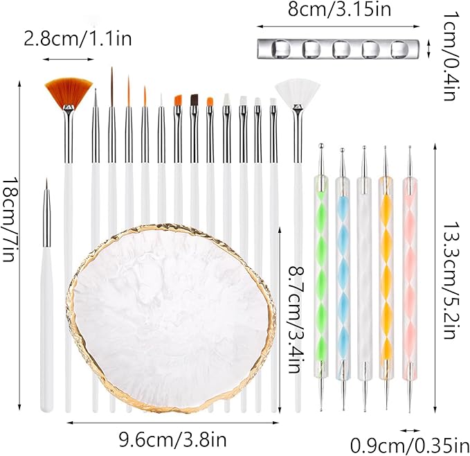 22 Pack Resin Art Palette, Makeup Mixing Palette, Gold Edge Nail Art Tool Gel Design Nail Art Makeup Mixing Tray DIY-Velvo Beauty