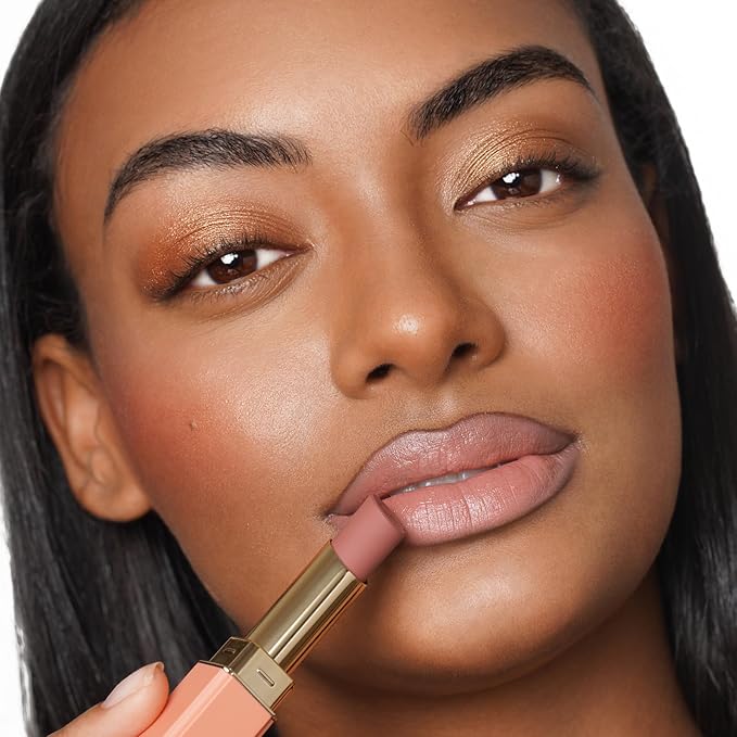 Oulac Nude Lipsticks for Women, Pink Matte Lip Stick, Full Coverage Lip Color, Satin Matte Finish, Cream Texture, Hydrating, Infused with Hyaluronic Acid, Vegan & Clean Beauty 4g SG03 Be Seductive-Velvo Beauty