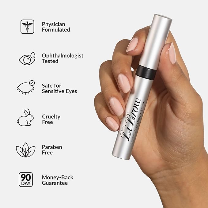 LiBrow® Purified Eyebrow Physician-Formulated Serum XL for Fuller & Thicker Looking Eyebrows | Natural Eyebrow Enhancer Safe for Sensitive Skin | 6-Month Supply (6ml)-Velvo Beauty