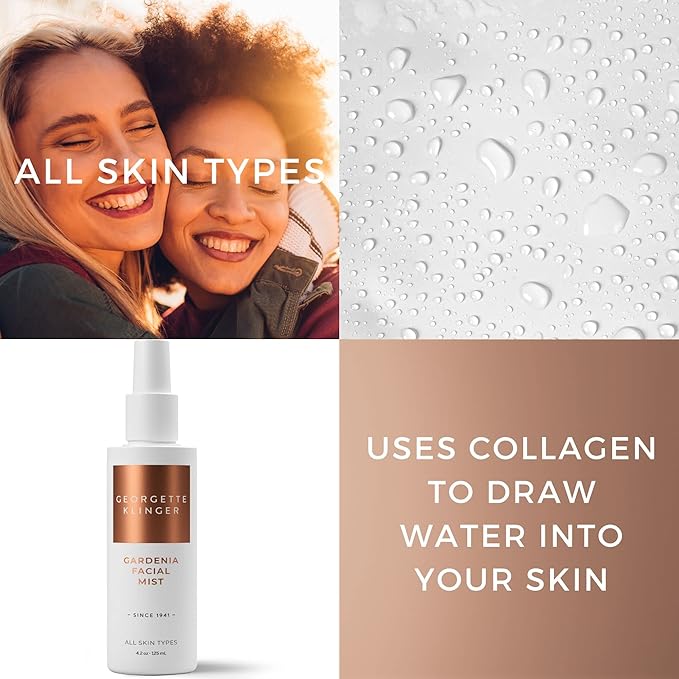 Georgette Klinger Gardenia Facial Mist - Collagen-Infused Face Spray, Long-Lasting Makeup, Hydration for Dewy and Smooth Skin, Anti Aging for All Skin Types- 4.2 oz-Velvo Beauty