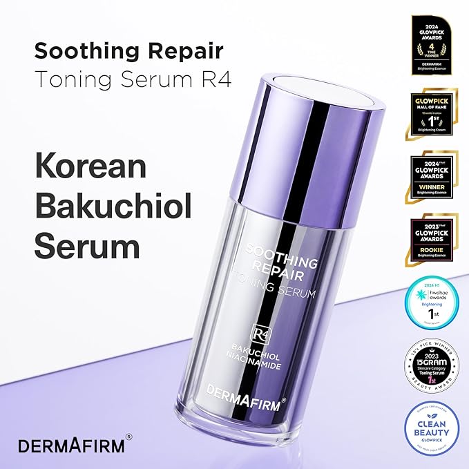 DERMAFIRM Bakuchiol Retinol Serum for Glass Skin with Niacinamide & Peptides | Daily Korean Skin Care for Sensitive Skin | Soothing Repair Toning Serum R4 for Glass Skin-Velvo Beauty
