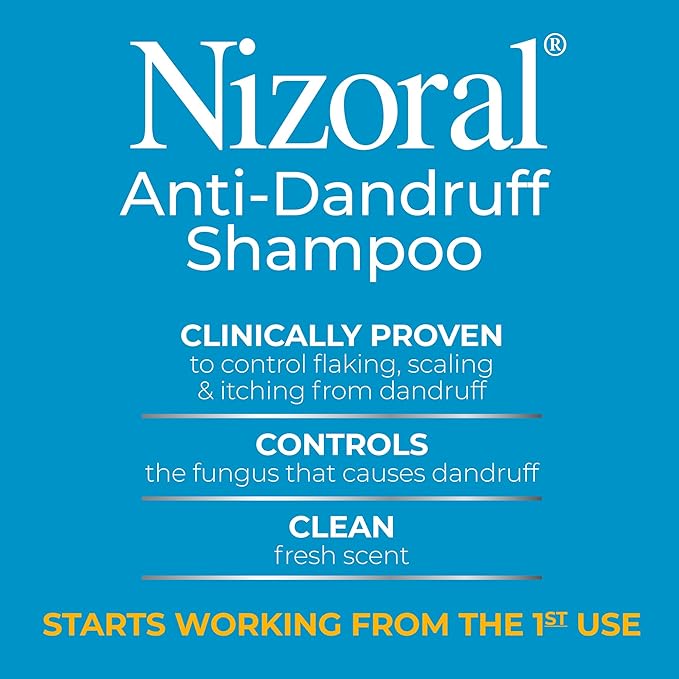 Nizoral Anti-Dandruff Shampoo with 1% Ketoconazole, Fresh Scent, 14 Fl Oz-Velvo Beauty