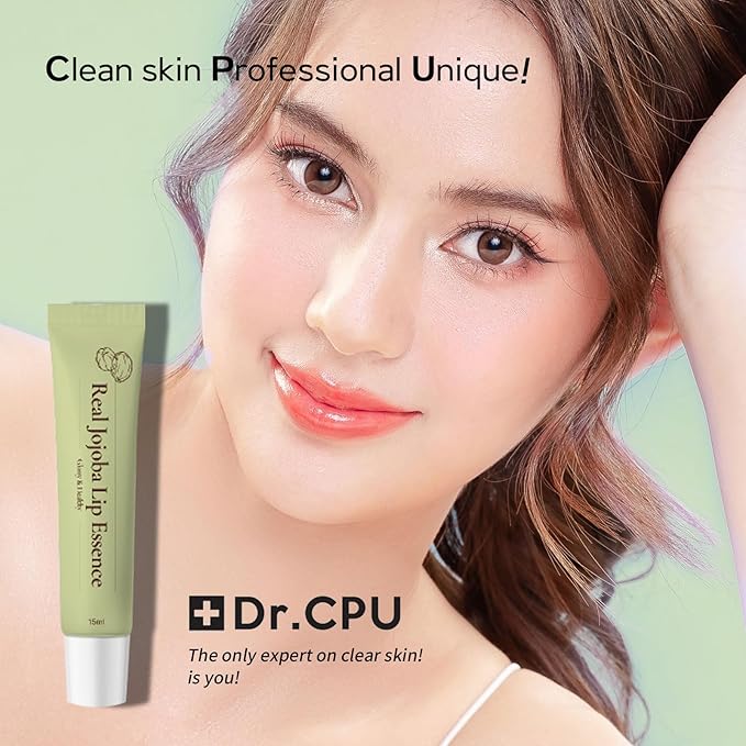 Real Jojoba Lip Essence Serum Moisturizing Formula - Natural Ingredients, Hydrating, Anti-Aging, Non-Sticky, 0.5 Fl oz Travel Size-Velvo Beauty