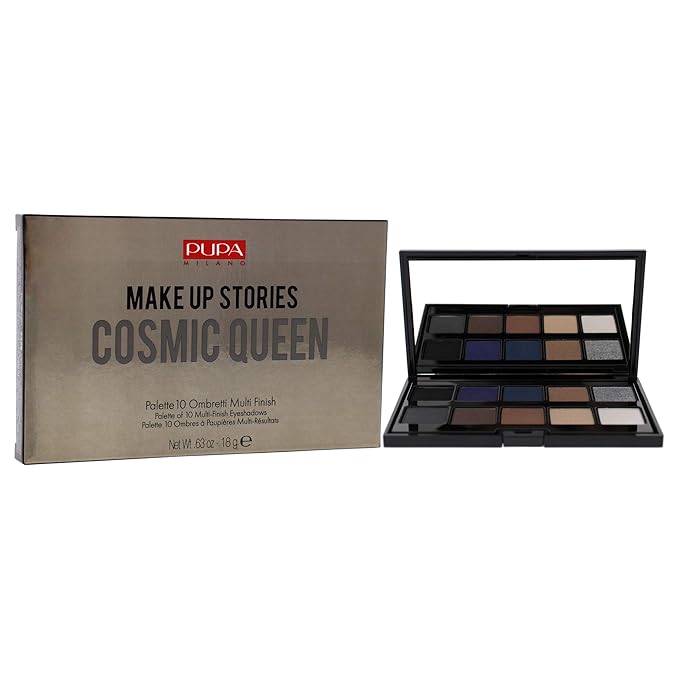 Pupa Milano Make Up Stories Eyeshadow Palette 004 Cosmic Queen - 10-Shade Shadow Collection with Matte, Satin, and Metallic Color Options - High Pigment Formula - Soft, Blendable Texture - 0.63 oz-Velvo Beauty