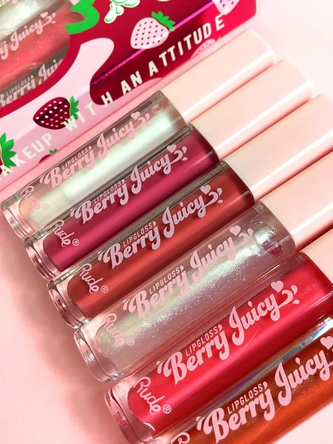 Rude Cosmetics Berry Juicy Lip Gloss - Flirty for Women - 0.14 oz Lip Gloss-Velvo Beauty