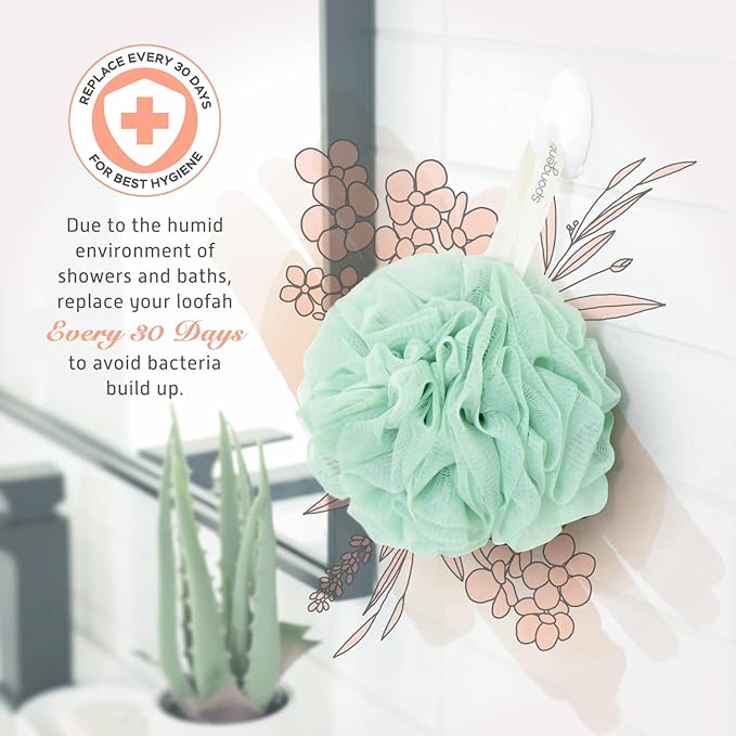 Spongentle Premium Deep Cleansing Loofah Sponge for Radiant Skin, Pack of 4, Bath and Shower, Exfoliating Body Scrubber, Beautiful Colors for Women and Men-Velvo Beauty