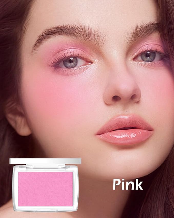 Pink Powder Blush Palette, Matte Powder Makeup Blush for Cheeks, Natural Glow Face Blush Contour Palette, Lightweight,Smooth, Highly Pigmented Buildable Color, Long-lasting All-Day Face Enhancing-Pink-Velvo Beauty