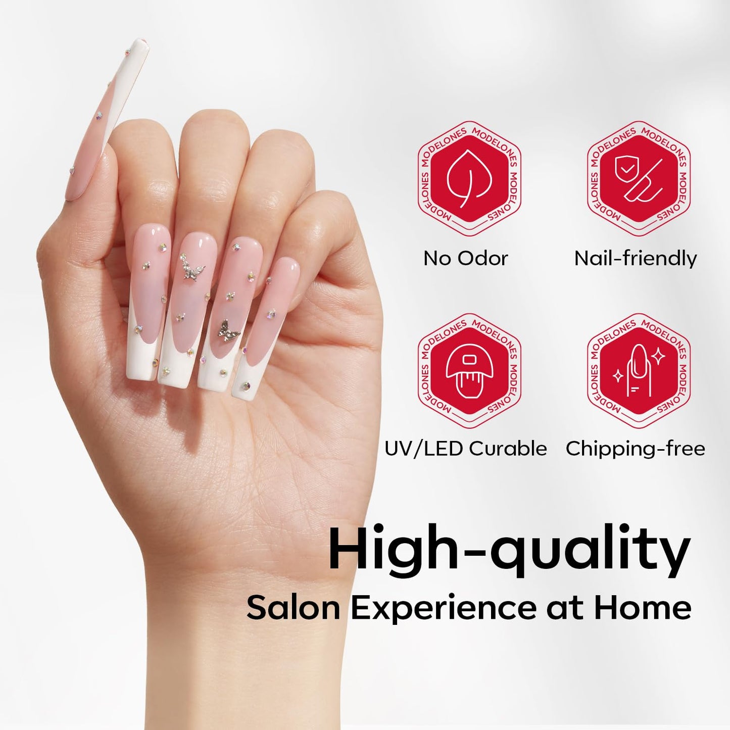 modelones Long Square Nail Tips, 2XXL Straight No C Curve Half Cover Soft Gel Tips Pre-shaped Acrylic Fake Nails False Clear Press on Extension Gel Kit Manicure DIY at Home 216PCS 12Sizes-Velvo Beauty