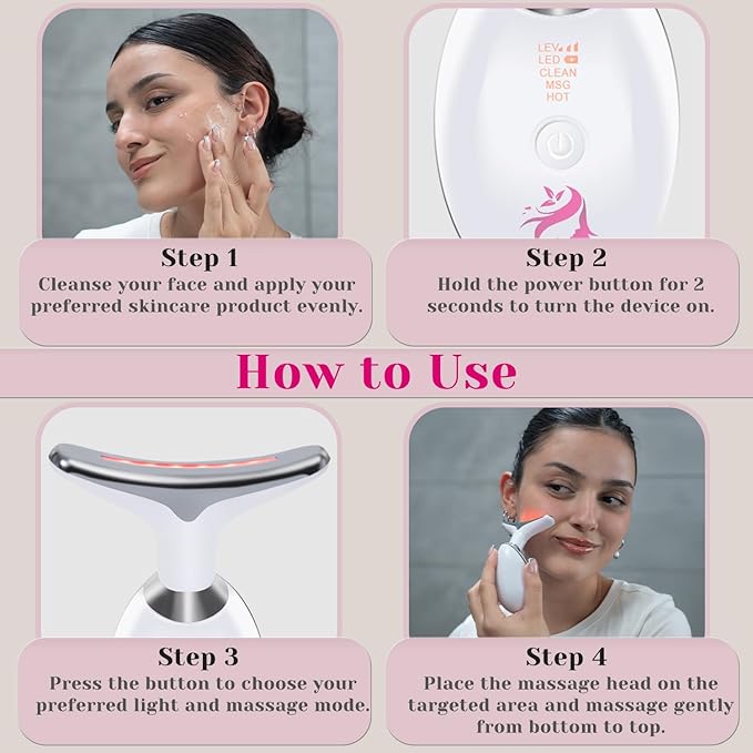 Red Light Therapy for Face, Facial Massager, Skin Tightening & Anti-Aging Face Lift Device, True Beauty Glow Facial Massager, 7-in-1 LED Facial Sculptor-Velvo Beauty