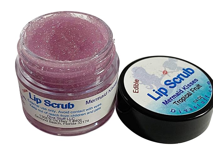 Diva Stuff Ultra Hydrating Lip Scrub for Soft Lips, Gentle Exfoliation, Moisturizer & Conditioner, ¼ oz - Made in the USA (Mermaid Kisses)-Velvo Beauty