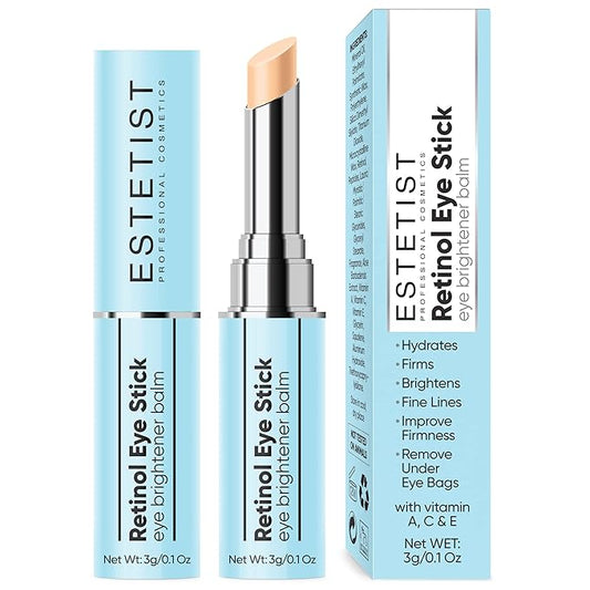 Retinol Eye Brightener Cream Stick, Vitamin C & E Enriched Under Eye Bags Care for Dark Circles, Puffiness & Anti-Aging, Hydrating Eye Balm for All Skin Types-Velvo Beauty