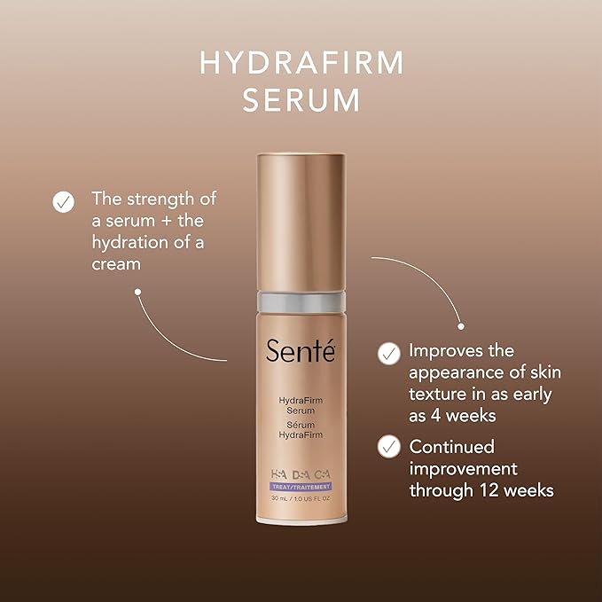 Senté HydraFirm Serum | Supports Collagen and Elastin Production | Restores Firmness and Volume | Formulated with Patented HSA and Peptides | 1 Fl Oz-Velvo Beauty