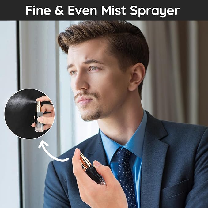 Segbeauty Travel Perfume Atomizer Refillable, 5 Packs 10ML Glass Spray Bottle for Perfume,Mini Portable Bottles Empty Fine Mist Sprayer Fragrance Cosmetic Container Kit Essentials, Gradient Blue-gold-Velvo Beauty