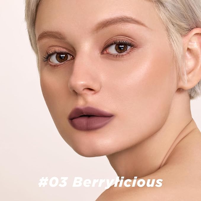 ITY Velvet Matte Finish Lip Stain-Mousse Textured Lip Clay, Nude Shade, Conceals Lip Lines, Rich Pigment Lip Tint Lipsticks, 0.14 oz (4g) in Berrylicious-Velvo Beauty