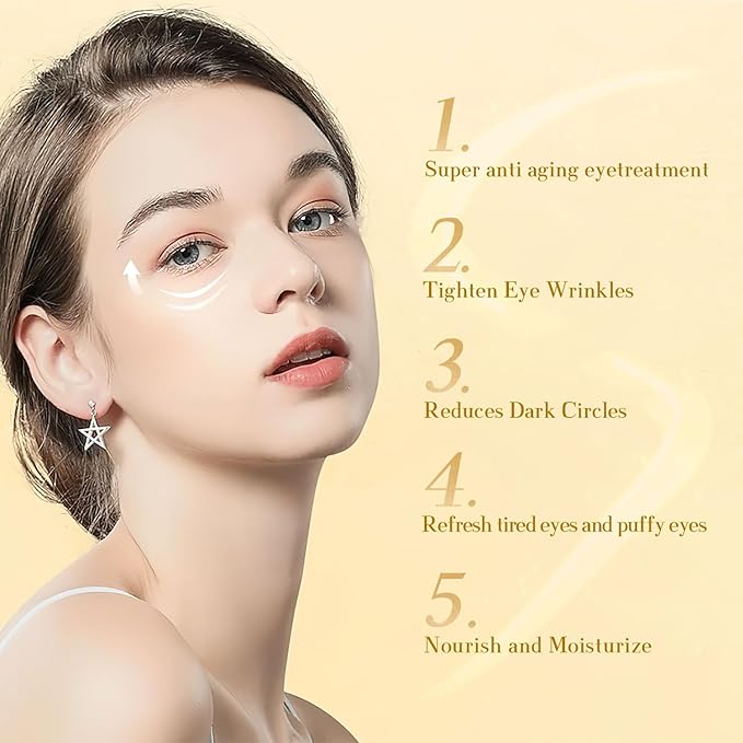 Retinol Eye Cream, Caffeine Eye Cream, Anti Aging Eye Cream for Dark Circles Puffiness Under Eye Bags and Wrinkles, Retinol Eye Cream with Caffeine and Collagen to Smooth Fine Lines and Hydrate Eye Area 20g-Velvo Beauty