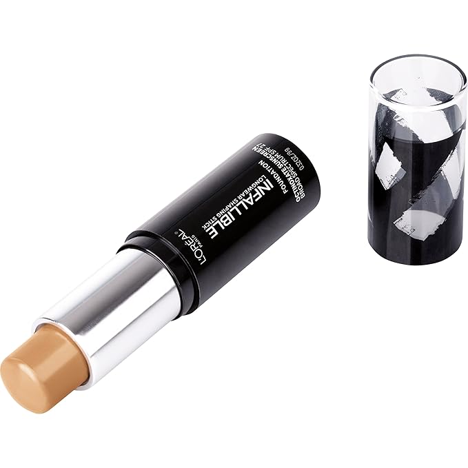 L'Oreal Paris Makeup Infallible Longwear Shaping Stick Foundation, 407 Natural Beige, 1 Tube, 0.32 Ounce-Velvo Beauty
