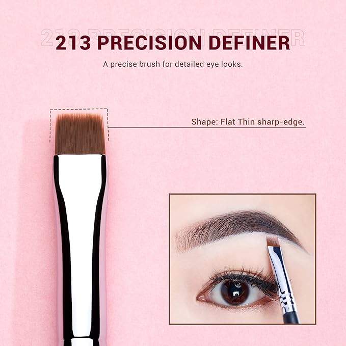 Jessup Eyebrow Makeup Brush Set Professional, Precision Define Sculpt, Flat Angled Spoolie Brushes, Cruelty-Free Synthetic Bristles 3PCS, T326-Velvo Beauty