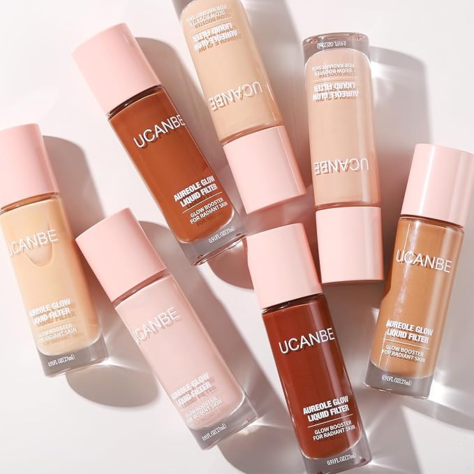 UCANBE Halo Glow Liquid Filter, Face Complexion Booster For Radiant Skin All Day Longwear, Soft-Focus Look Sodium Hyaluronate Vegan & Cruelty-Free - 0.91OZ Light Tan-Velvo Beauty