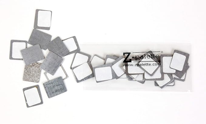 Square Metal Stickers 26mm 30-Pack for Non-Magnetized Makeup Pans-Velvo Beauty